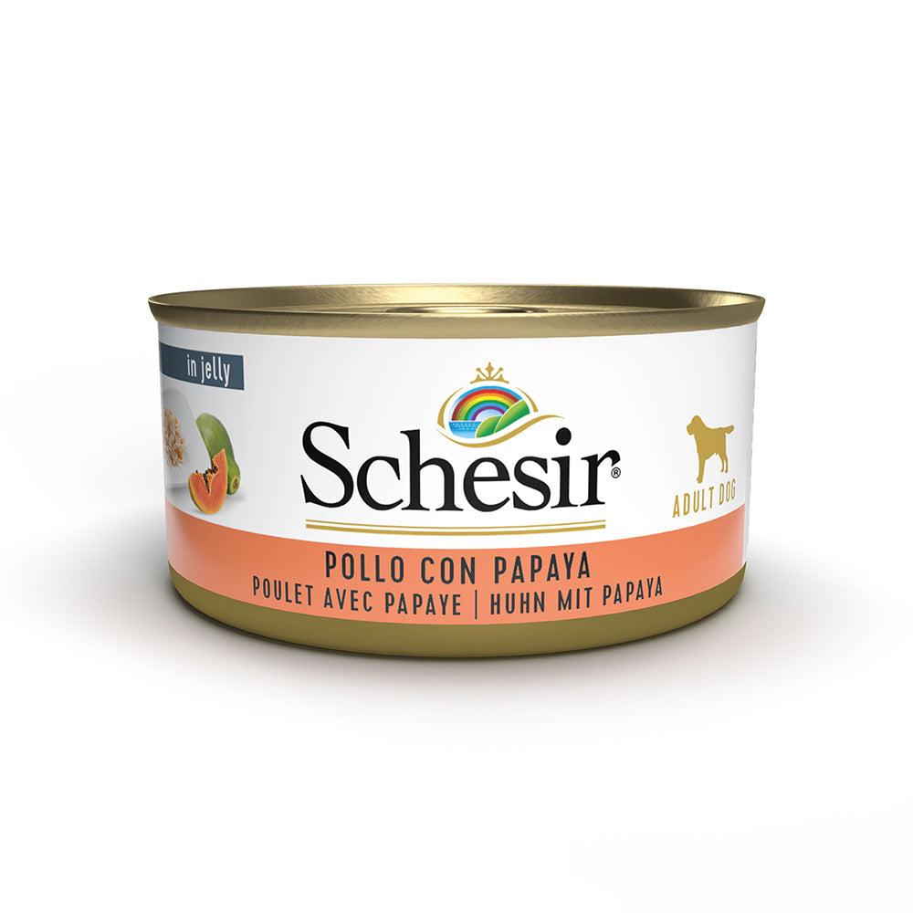 SCHESIR Boîte Gelée Poulet Papaye Chien 150g