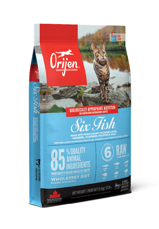 ORIJEN Six Fish chat — packshot officiel