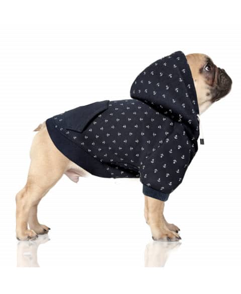 MILK &amp; PEPPER Ewen Sweat Marine Ancre Blanche